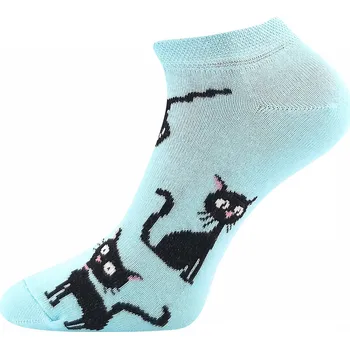 Dámské ponožky Ponožky krátké Piki mátové, Kočky III (Ponožky s kočkou, kočka)