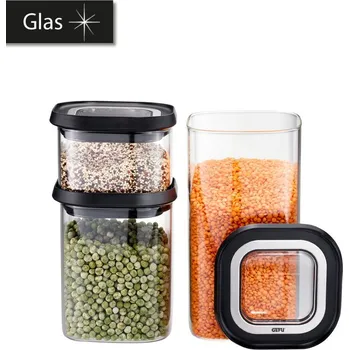 Dóza na potraviny Sada skladových kontejnerů PANTRY, 3 kusy - GEFU (Zásobníky na potraviny PANTRY, 3dílná sada, 400ml + 900ml + 1400ml - GEFU)