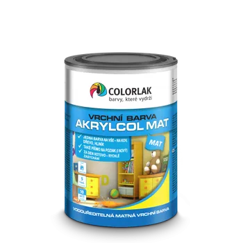univerzální barva Colorlak AKRYLCOL mat V2045 1120 (0112) šedá MAT 0,6 L - vodouředitelná matná rychleschnoucí vrchní barva