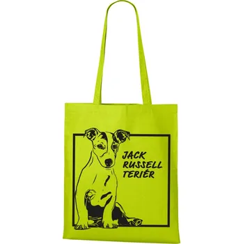 Plátěná taška Jack Russell teriér, Barva Limetková, Velikost 40×45 cm, Canvas Nákupní taška Bezvatriko.cz 1165