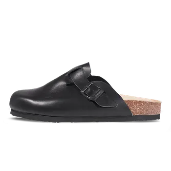 Pánské pantofle Vasky Closy Dark - Pánské kožené nazouváky / pantofle černé | česká výroba ze Zlína 45 EU