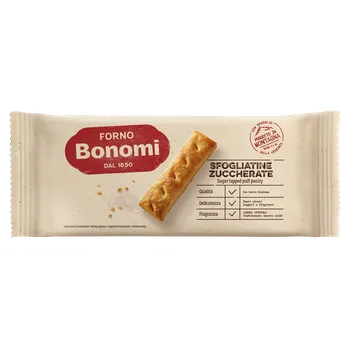 Cukrovinka Bonomi Sfogliatine zuccherate sladké tyčinky z listového těsta s cukrovou polevou 135 g
