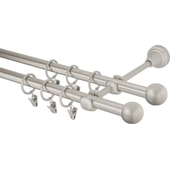 Garnýž Garnýž kovová 120 cm dvouřadá - dvojitá 16 Koule chrom mat