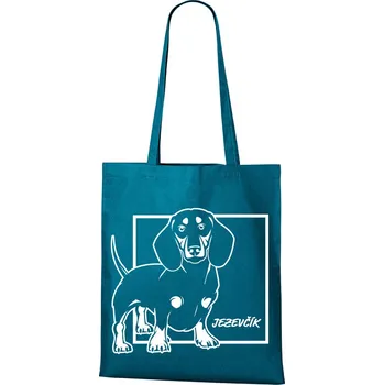 Nákupní taška Plátěná taška Jezevčík, Barva Petrolejová, Velikost 40×45 cm, Canvas Nákupní taška Bezvatriko.cz 1024 - DTF/DTG