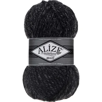 Galanterie Alize Superlana maxi 800 černá melange