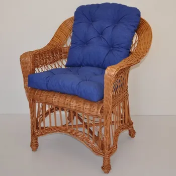 Axin Trading1 Křeslo Weigier přírodní - polstr modrý melír