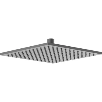 Sprchová hlavice Pevná sprcha 250x250 mm hranatá, kov, šedá S023GE