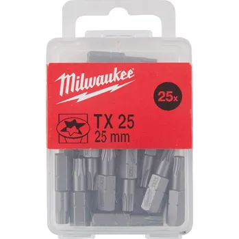 Bit MILWAUKEE Standardní bity TX 25 x 25 mm, 25 ks