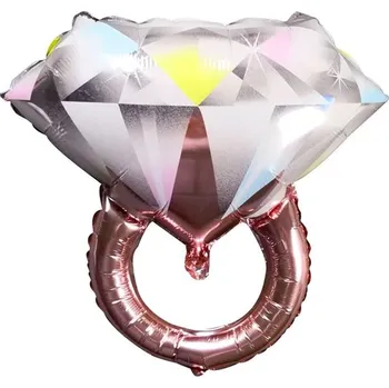 Fóliový balónek - Velký zásnubní prsten s diamantem - 65x60 cm