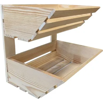 Úložný box Dřevěná dvoupatrová bedýnka na ovoce , 30 x 13x x40 cm