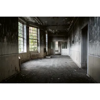 Fototapeta DIMEX | Vliesová fototapeta Opuštěné budovy MS-5-0878 | 375 x 250 cm| bílá, černá, šedá + Vliesová fototapeta na stěnu DIMEX Opuštěné budovy MS50878 v rozměru 375 x 250 cm + lepidlo zdarma