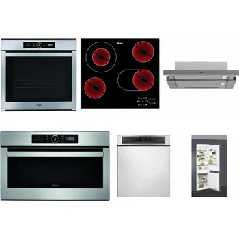 Set domácích spotřebičů WHIRLPOOL ABSOLUTE AKZM 8480 IX + WHIRLPOOL AKT 8190/BA + WHIRLPOOL AKR 5390/1 IX + WHIRLPOOL ABSOLUTE AMW 730 IX + WHIRLPOOL WBC 3C34 PF X + WHIRLPOOL ART 66112