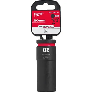 Gola hlavice MILWAUKEE 1/2" prodloužená průmyslová hlavice STD, 20mm