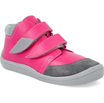 Barefoot dětské kotníkové boty Beda - Jane s okopem užší růžové Velikost: 22