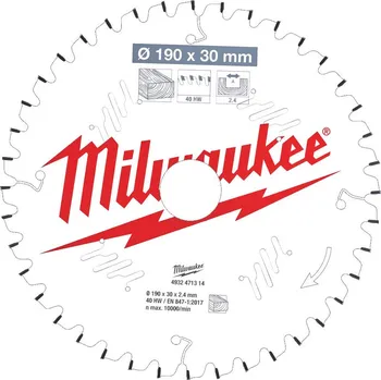 Pilový kotouč MILWAUKEE Pilový kotouč dřevo 190X30X2.4X40ATB NEG.