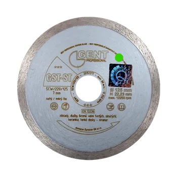 Brusný kotouč Kotouč řezný diamant GENT GST-ST 125mm plný šedý