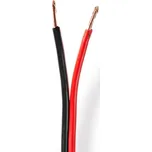 Nedis reproduktorový kabel 2 x 2.50 mm měděný, černý/červený vodič, 100 m cívka (CABR2500BK1000)