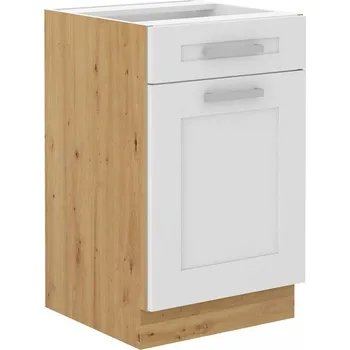 Kuchyňská skříňka Spodní skříňka se šuplíkem LUNNA BÍLÁ / ARTISAN 50 D 1F 1S