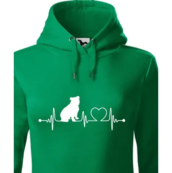 Dámská mikina Dámská mikina Anglický buldok tep, Barva Zelená, Velikost S, Canvas Dámská mikina Bezvatriko.cz 1149