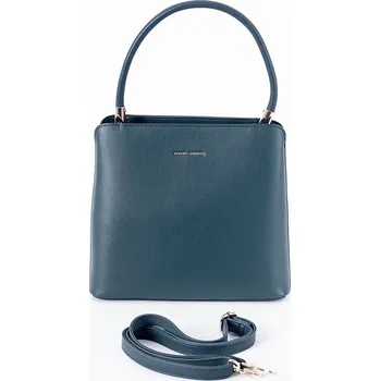 Středně velká tříoddílová zelená kabelka do ruky David Jones 6840-2