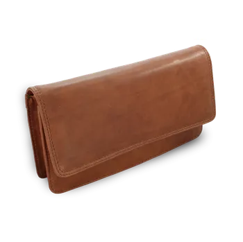 Kabelka Arwel Kožené psaníčko s popruhem - česká výroba; tmavě hnědá