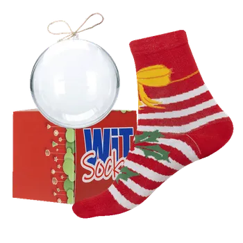 Pánské ponožky Vánoce 3 ve vánoční kouli + krabička - velikost 43-46 (Velikost 43-46)