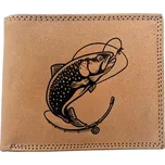 MERCUCIO - Kožená peněženka sv. hnědá - Pstruh s prutem
