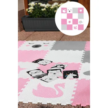 Minideckfloor podlaha 16 dílů - jednorožec, méďa, labuť a hvězda 0268