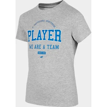 Dívčí tričko 4F HJZ22-JTSM007 COLD LIGHT GREY MELANGE Dětské tričko EU 164 HJZ22-JTSM007 COLD L GREY M