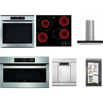 Set domácích spotřebičů WHIRLPOOL ABSOLUTE AKZM 8480 IX + WHIRLPOOL AKT 8190/BA + WHIRLPOOL WHBS 62F LT K + WHIRLPOOL ABSOLUTE AMW 730 IX + WHIRLPOOL WSBO 3O34 PF X + WHIRLPOOL ART 66112