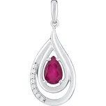 Luxusní stříbrný přívěsek s pravým Rubínem a zirkony FWP10130R