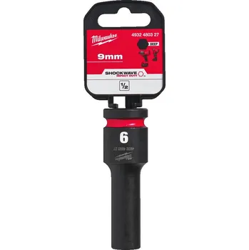 Gola hlavice MILWAUKEE 1/2" prodloužená průmyslová hlavice STD, 9mm