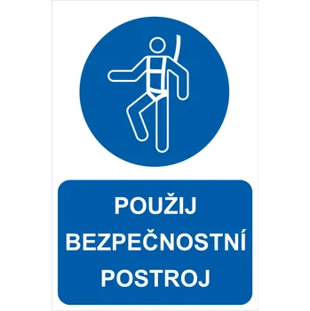 Použij bezpečnostní postroj ISO 7010 samolepící vinylová fólie A4 (297 x 210 mm)