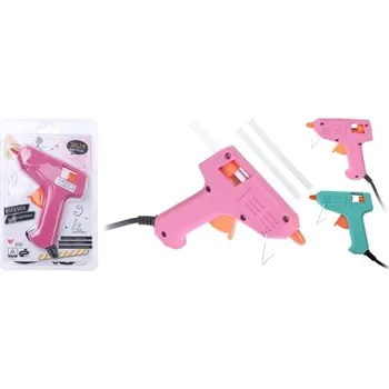 Tavná pistole Lepící pistole 10 W + 2x lepící tyčinka 7 mm (růžová, zelená)