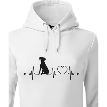 Dámská mikina Dámská mikina Rhodéský ridgeback tep, Barva Bílá, Velikost XL, Canvas Dámská mikina Bezvatriko.cz 1188