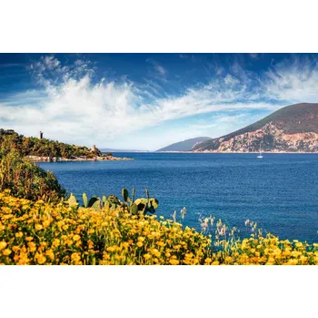 Fototapeta DIMEX | Vliesová fototapeta Iónské moře MS-5-3069 | 375 x 250 cm | modrá, bílá, žlutá + Vliesová fototapeta na stěnu DIMEX Iónské moře MS53069 v rozměru 375 x 250 cm + lepidlo zdarma