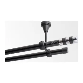 Garnýž černá dvojitá 19mm matná Valec