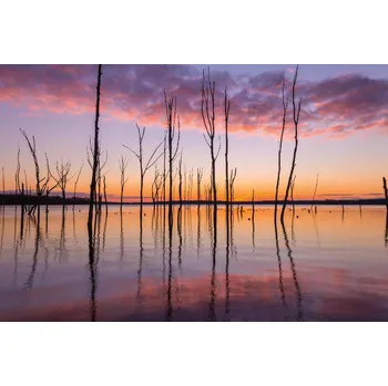 Fototapeta DIMEX | Vliesová fototapeta Přehrada Manasquan MS-5-3057 | 375 x 250 cm | modrá, černá, oranžová + Vliesová fototapeta na stěnu DIMEX Přehrada Manasquan MS53057 v rozměru 375 x 250 cm + lepidlo zdarma