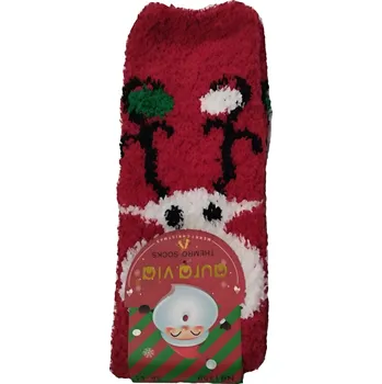 Pánské ponožky AURA. VIA Vánoční termo chlupaté ponožky SOBÍK červené, vel. 38/41