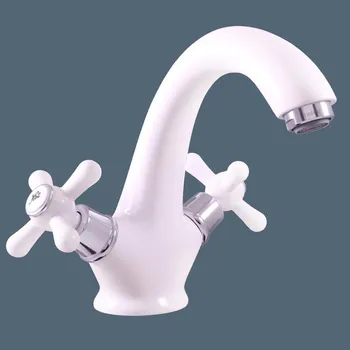 Vodovodní baterie Vodovodní baterie umyvadlová MORAVA RETRO, Barva: bílá lesklá/chrom, Rozměr: 1/2''