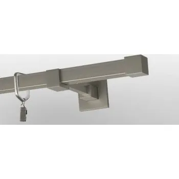 Garnýž Quadro jednoduchá satin nickel Zaslepka