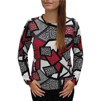 Dámská halenka Halenka Pratto šedá s červeným vzorem velikost pratto: 40