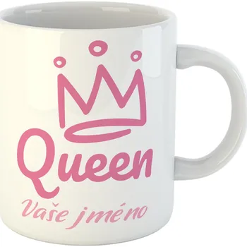 Hrneček s potiskem Queen a vlastním jménem - 330ml bílý