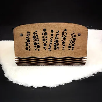 Kabelka AMADEA Dřevěná kabelka černá - bubliny 25 cm