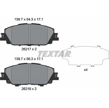 Brzdová destička Sada brzdových destiček, kotoučová brzda TEXTAR 2621701