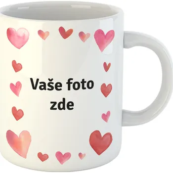 Stolování TvůjHrneček Hrneček s vlastní fotkou a srdíčky 330 ml 1 ks Bílý