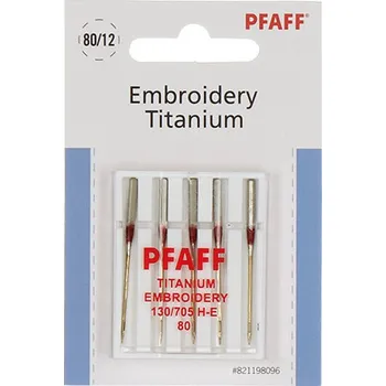 Jehly Pfaff 130/705 H-E 80 - Vyšívací Titanium - 5 ks