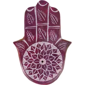 Vonná tyčinka Mramorový stojánek na vonné tyčinky Hamsa, Ruka Fátimy - purpurový, Sittar