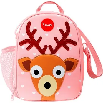 Svačinový box 3 SPROUTS taška na svačinu Deer Brown Pink