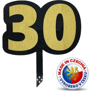 Jedlá dekorace na dort VypálímTi.cz 3D Zápich do dortu - Jubilejní 30